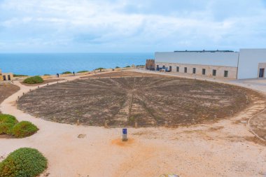 Sagres, Portekiz 'deki kalenin içindeki Rosa dos Ventos..