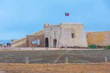 Sagres, Portekiz 'deki kalenin içindeki Rosa dos Ventos..