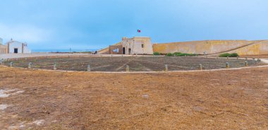 Sagres, Portekiz 'deki kalenin içindeki Rosa dos Ventos..