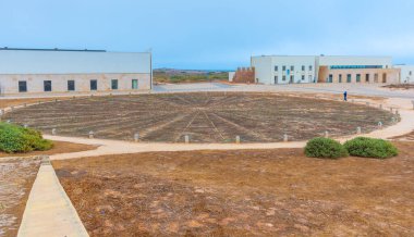 Sagres, Portekiz 'deki kalenin içindeki Rosa dos Ventos..