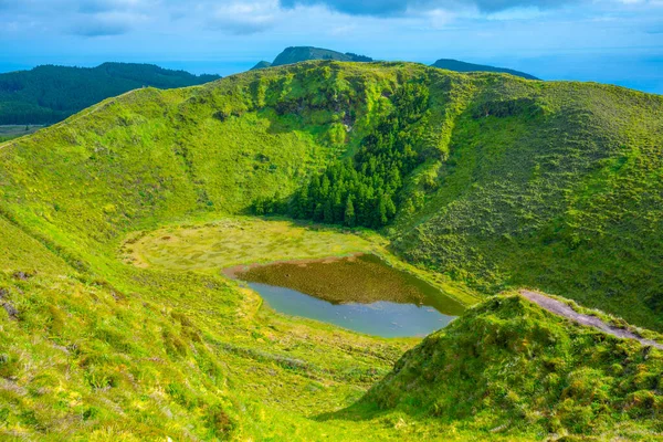 Kleiner Caldera See Auf Der Insel Sao Miguel Portugal — Stockfoto
