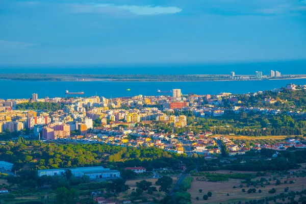 Αεροφωτογραφία Της Πορτογαλικής Πόλης Setubal — Φωτογραφία Αρχείου