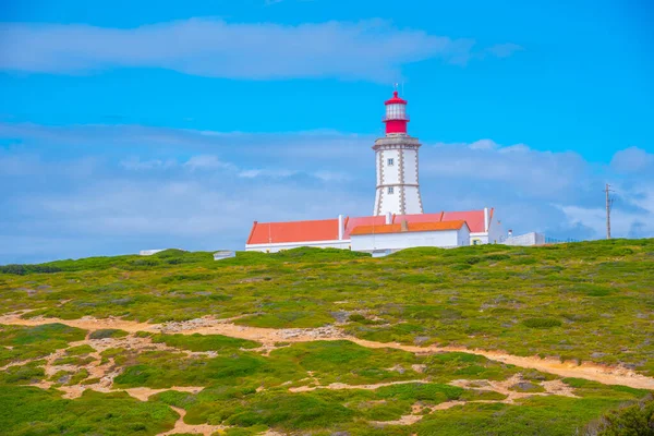 Cabo Espichel 'deki deniz feneri Portekiz' deki doğal park Arrabida 'da..