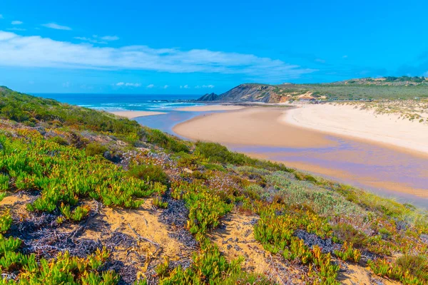Portekiz 'deki Praia da Amoreira manzarası.