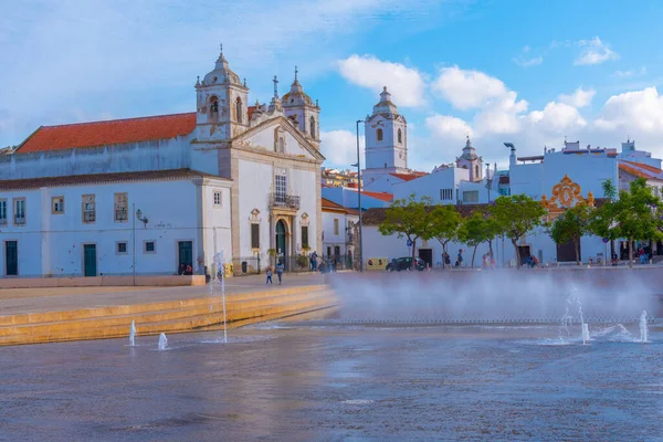 Ενοριακή Εκκλησία Της Santa Maria Στην Πορτογαλική Πόλη Λάγος — Φωτογραφία Αρχείου