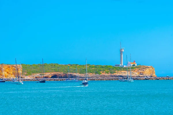 Latarnia Morska Ponta Altar Portimao Portugalia — Zdjęcie stockowe