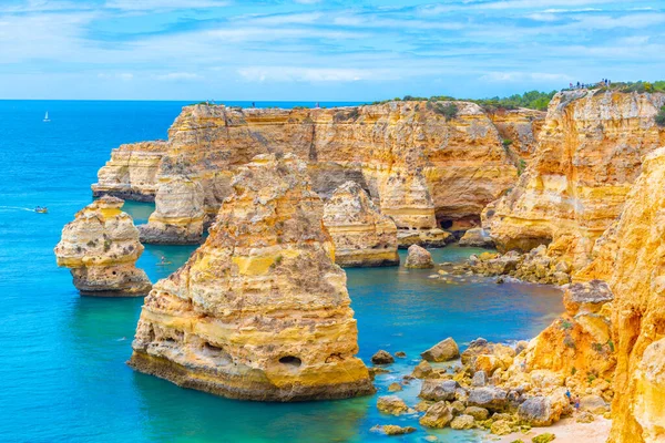 Klippor Nära Benagil Algarve Portugal — Stockfoto