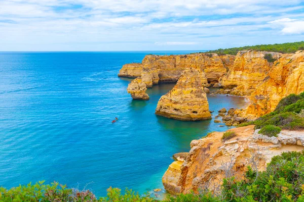 Klippor Nära Benagil Algarve Portugal — Stockfoto