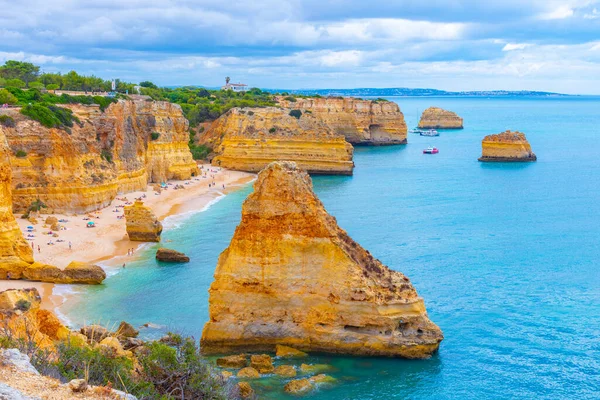 Klippor Nära Benagil Algarve Portugal — Stockfoto