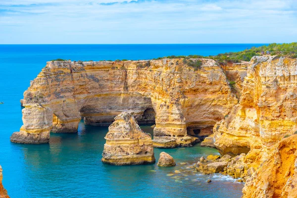 Klippor Nära Benagil Algarve Portugal — Stockfoto