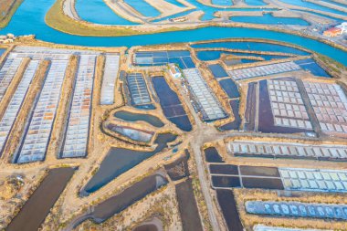 Portekiz 'deki Castro Marim' de tuzlu tavalar.