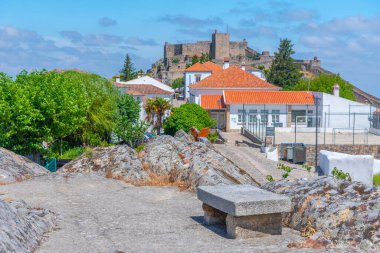 Portekiz şehri Marvao 'nun havadan görünüşü.