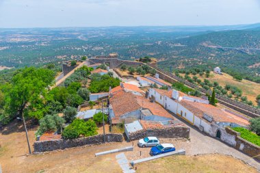 Portekiz 'in Evoramonte kasabasının hava manzarası.