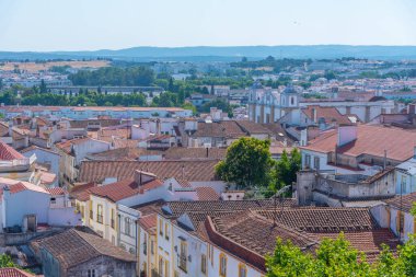 Portekiz şehri Evora 'nın havadan görünüşü.
