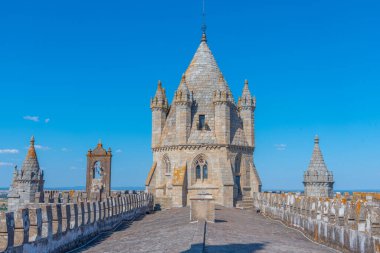 Portekiz 'in Evora kentindeki katedral manzarası.
