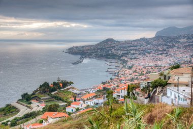Portekiz 'in Funchal kasabasının Panorama manzarası.