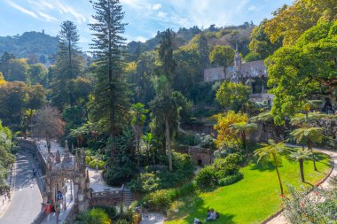 Portekiz, Sintra 'daki Quinta da Regaleira Sarayı' ndaki bahçeler.