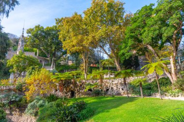 Portekiz, Sintra 'daki Quinta da Regaleira Sarayı' ndaki bahçeler.