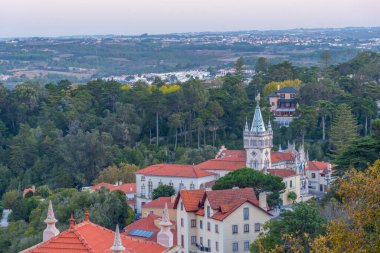 Portekiz, Sintra 'daki belediye binasının hava görüntüsü..