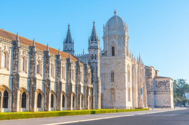Belem, Lizbon, Portekiz 'de Mosteiro dos Jeronimos manzarası.