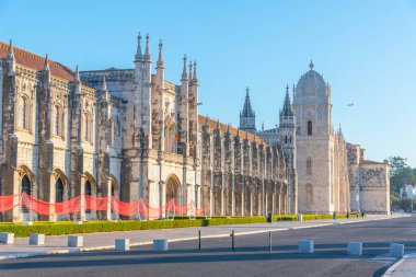 Belem, Lizbon, Portekiz 'de Mosteiro dos Jeronimos manzarası.