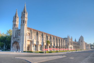 Belem, Lizbon, Portekiz 'de Mosteiro dos Jeronimos manzarası.