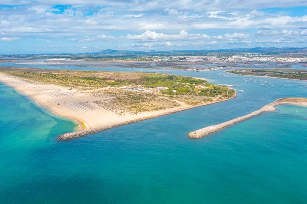 Portekiz 'deki Ilha de Tavira' nın hava görüntüsü.