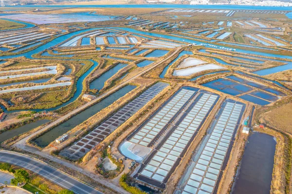 Portekiz 'deki Castro Marim' de tuzlu tavalar.