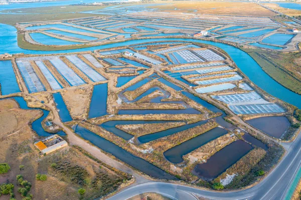 Portekiz 'deki Castro Marim' de tuzlu tavalar.