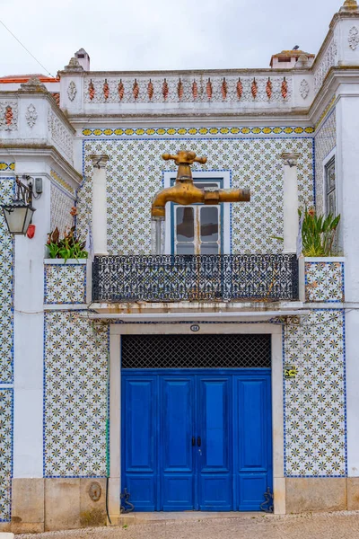 Fachada Azulejana Numa Casa Cidade Portuguesa Beja — Fotografia de Stock