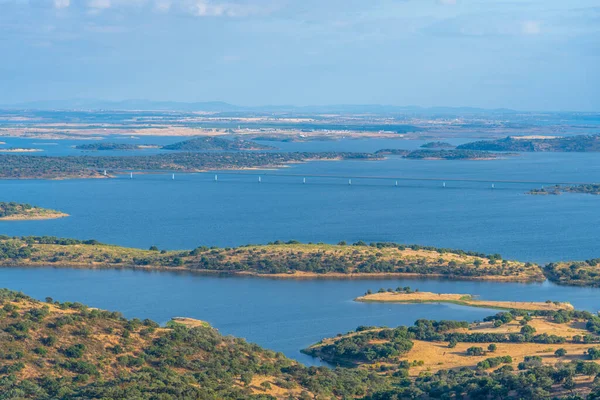 Luchtfoto Van Het Alqueva Meer Portugal — Stockfoto