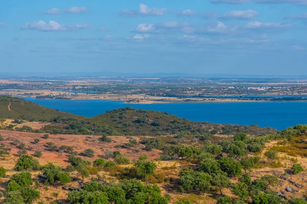 Вид Воздуха Озеро Алкева Португалии — стоковое фото