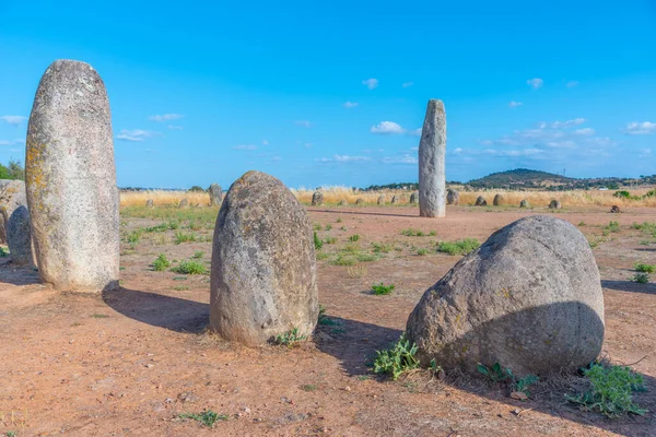 Stenen Menhirs Bij Cromeleque Xerez Portugal — Stockfoto