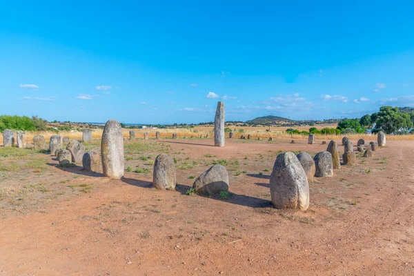 Stenen Menhirs Bij Cromeleque Xerez Portugal — Stockfoto