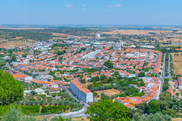Portekiz şehri Elvas 'ın havadan görünüşü.