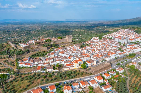 ポルトガルの町の空中写真 Castelo Vide — ストック写真