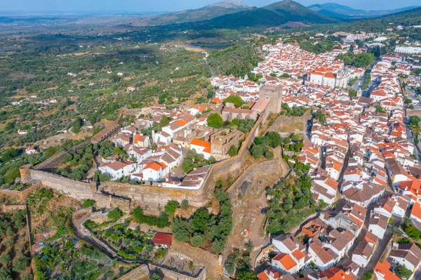 ポルトガルの町の空中写真 Castelo Vide — ストック写真