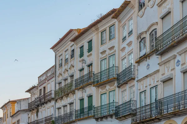 Colorful Facades Praca Giraldo Square Evora Portugal — Stock Photo, Image