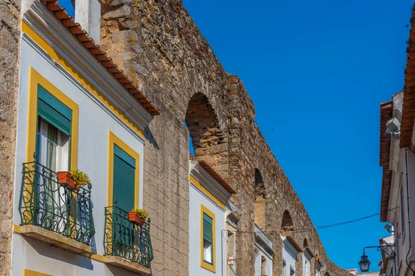 Coloridas Fachadas Acueducto Evora Portugal — Foto de Stock