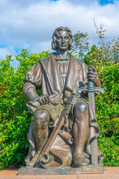 Statue Christopher Columbus Santa Catarina Park Funchal Portugal — Stock Photo, Image