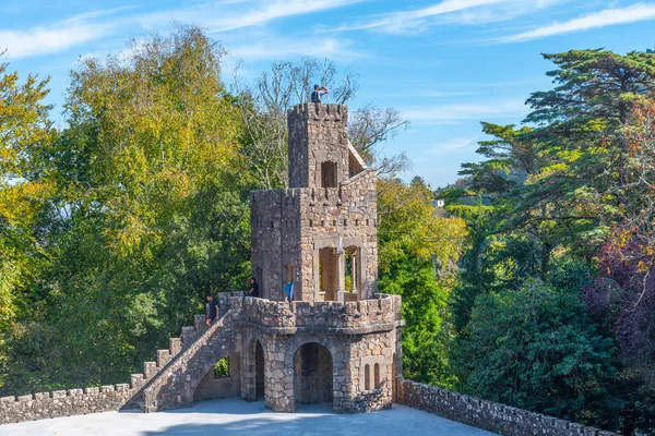 Torre Vigia Palácio Quinta Regaleira Sintra Portugal — Fotografia de Stock