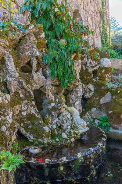 Fontána Paláci Quinta Regaleira Portugalské Sintra — Stock fotografie