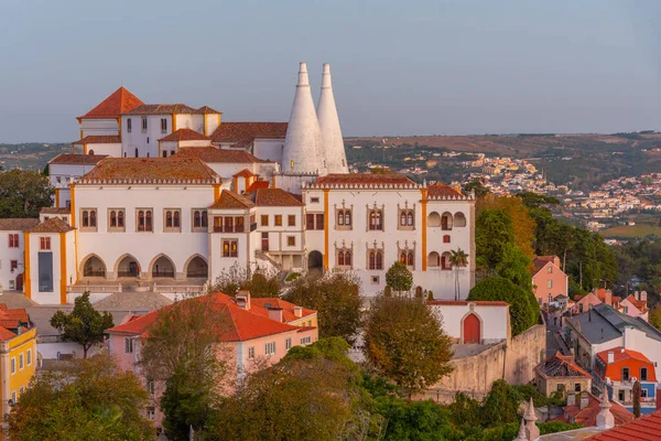 Widok Lotu Ptaka Pałac Narodowy Sintra Portugalia — Zdjęcie stockowe