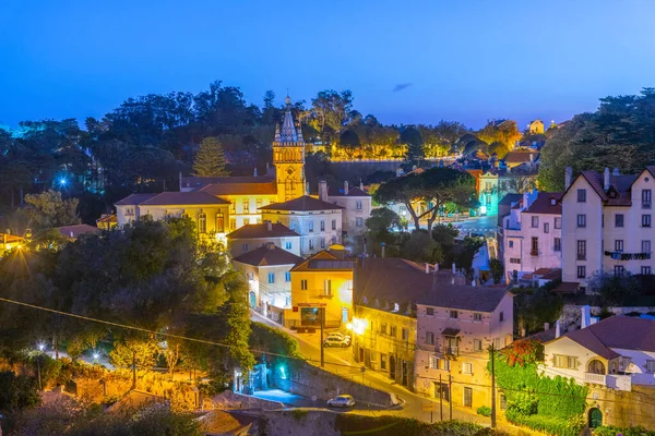 Nocny Widok Lotu Ptaka Ratusz Sintra Portugalia — Zdjęcie stockowe