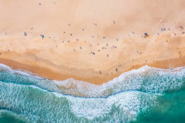 Portekiz 'in Nazare kasabasının Panorama manzarası.