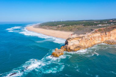 Portekiz 'in Nazare kasabasındaki Forte de Sao Miguel Arcanjo.