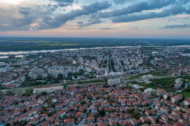 Bulgaristan 'ın Rousse kentinin havadan görüntüsü