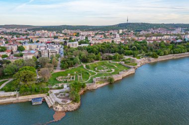 Bulgar kenti Silistra 'daki Durostorum kalesinin hava manzarası