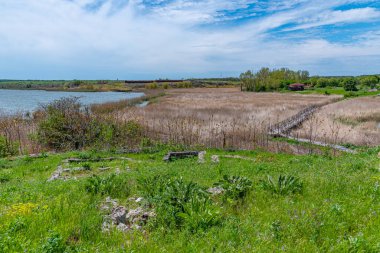 Bulgaristan 'daki arkeoloji kompleksi Durankulak gölündeki kalıntılar