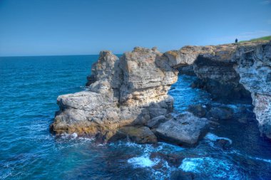 Bulgaristan 'ın Karadeniz kıyısındaki Tyulenovo kaya kemeri